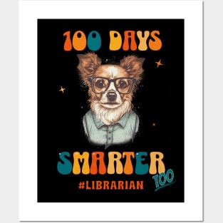 Librarian Pup Tee - "100 Days Smarter" Celebration Posters and Art